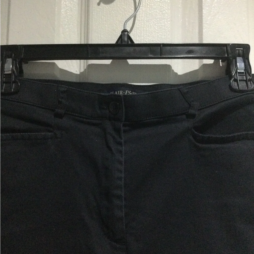 Flair Sport Classic Cotton Black Straight Leg Women's Pants - Picture 3 of 5